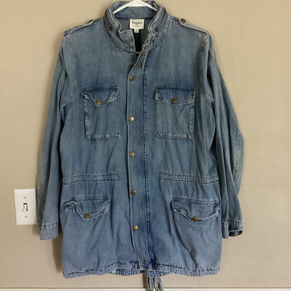 Hayden Los Angeles Tie Waist Cargo Jean Jacket